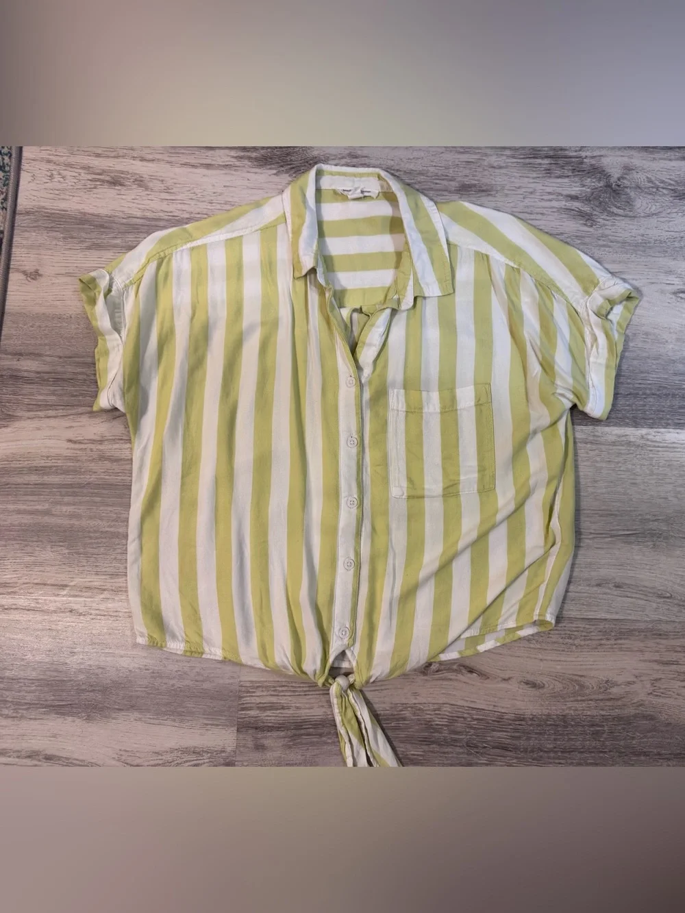 beachlunchlounge Yellow/Lime & White Striped Shirt - Picture 1 of 6